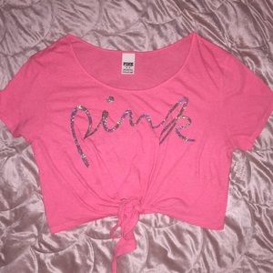 *TRADED* Vs PINK pink bling crop top
